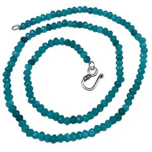 4mm Aquamarine Beaded Necklace Beads Gemstone Stone Bright Blue Aqua 18” Long